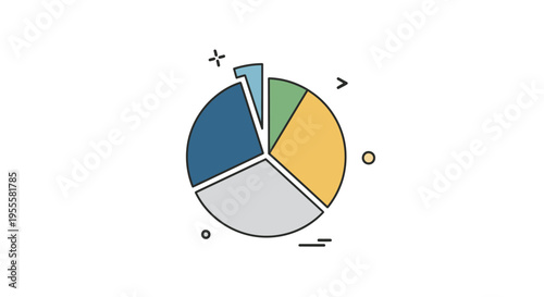 Colorful circular chart or diagram showcasing segmented data representation for statistical analysis