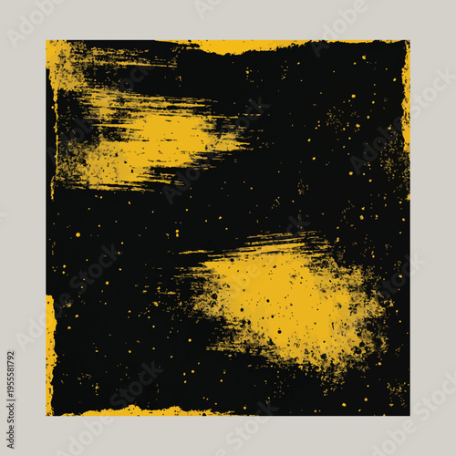 Black and Yellow Grunge Brush Texture Background