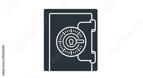 Minimalist illustration of a secured vault signifying financial security and data protection