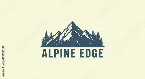 Alpine Edge Logo - Majestic Mountain Peak and Forest Design.