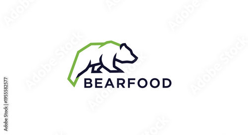 Bearfood logo featuring a stylized bear outline with green accents, representing food and nature.