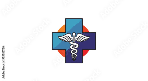 Medical Emblem Depicting Healing and Well-being against a minimalist backdrop design