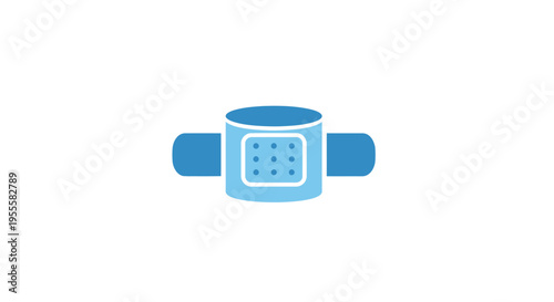 Minimalist representation of a medical device or instrument in blue tones for various applications
