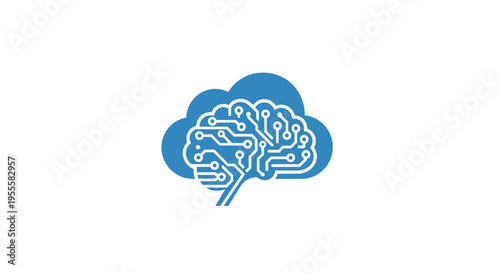 Conceptual representation of a technological mind or intelligent cloud computing network