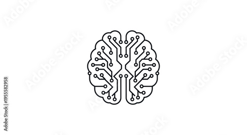 Conceptual representation of an electronic brain, illustrating artificial intelligence and
