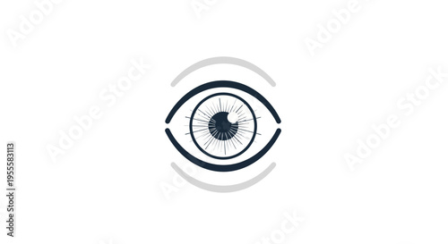 Minimalist Eye Icon Representing Vision, Perception, and Awareness on a White Background