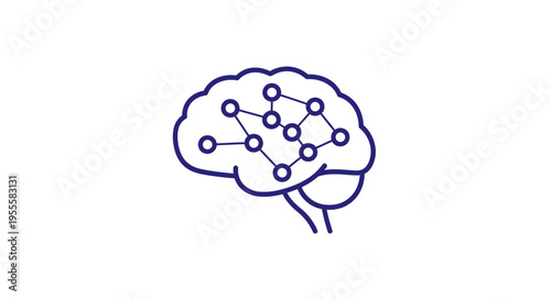 Conceptual illustration depicting the brain's neural network and cognitive functions for science