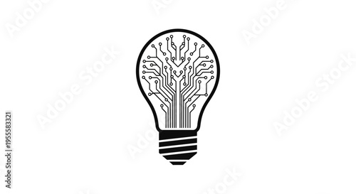 Innovative lightbulb incorporating a circuit board design symbolizing technological progress