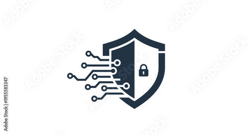 Digital Security Shield Emblem Representing Cyber Protection and Data Safeguarding