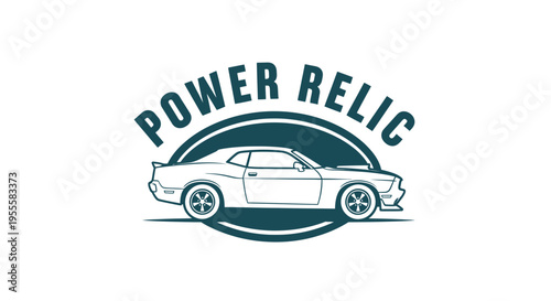 Classic muscle car logo design with the words Power Relic above it.