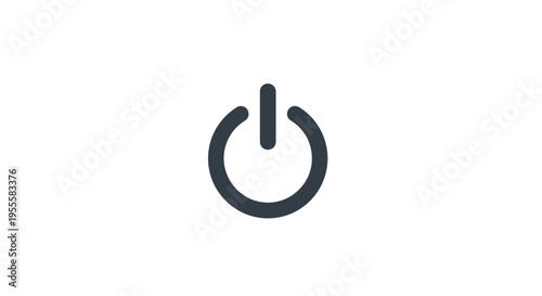 Minimalist Power Icon on White Background, Representing Digital On/Off Functionality