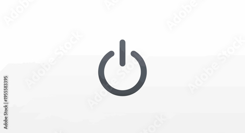 Minimalist Power Icon on White Background, Symbolic of Start, Stop, or Toggle