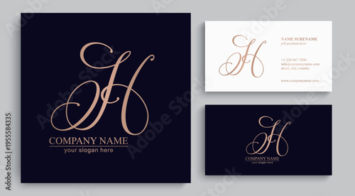 Elegant G letter logo monogram in luxury style with flowing calligraphy lines, premium branding template for boutique, beauty salon and wedding business