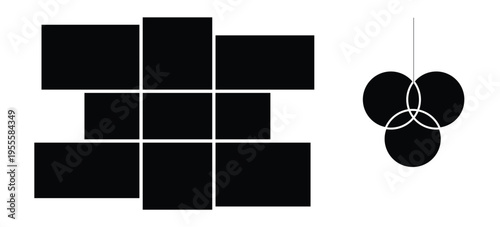 Set of photo collage. Collage template frames. Vector illustration. EPS 10.