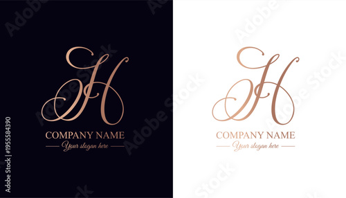 Elegant G letter logo monogram in luxury style with flowing calligraphy lines, premium branding template for boutique, beauty salon and wedding business