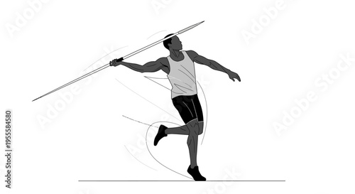 athlete running with javelin in hand preparing for throw