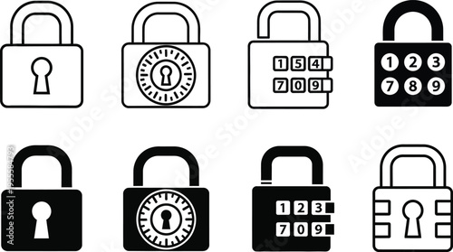 Collection of various locks and padlocks with different key and locking mechanisms