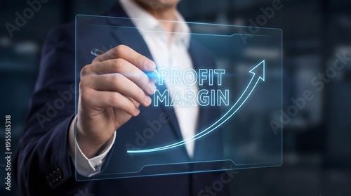 Corporate Executive Reviewing Profit Margin Analytics