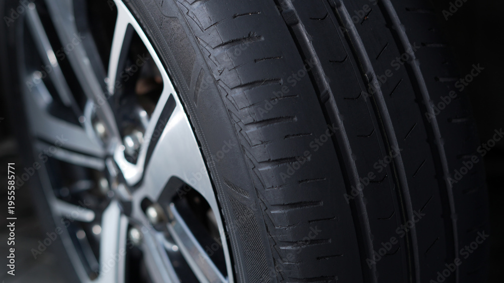 Fototapeta premium Used tires in good condition at affordable prices
