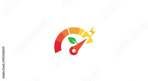 Eco-friendly energy gauge illustrating sustainable power generation and environmental harmony