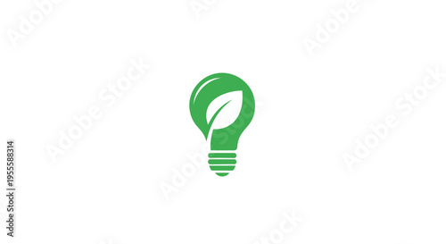 Eco-friendly lightbulb logo with green leaf inside representing sustainable innovation