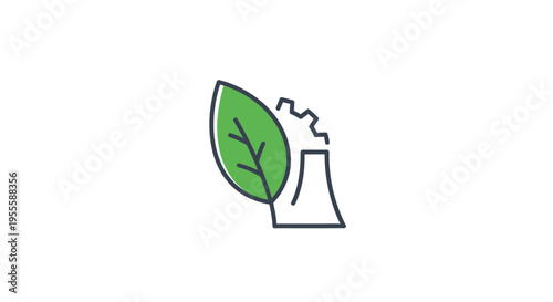 Illustration depicting the synergy between nature and industrial processes for sustainability