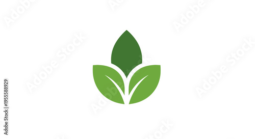 Minimalist green leaf logo design for sustainability and environmental consciousness concept