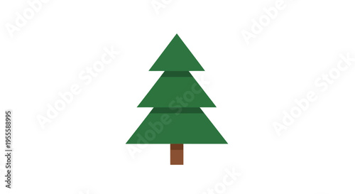Minimalist representation of a evergreen tree, perfect for holiday greetings and designs