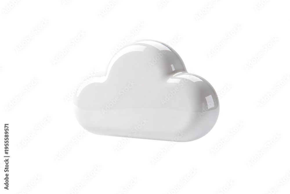 Obraz premium A shiny white cloud shaped object sits on a plain background