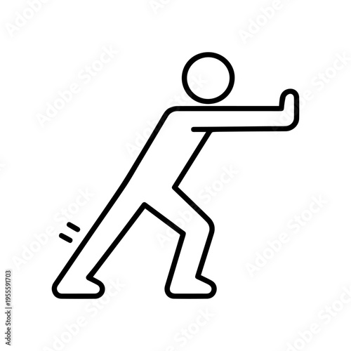 man pushing line icon vector
Vector line icon on a white background