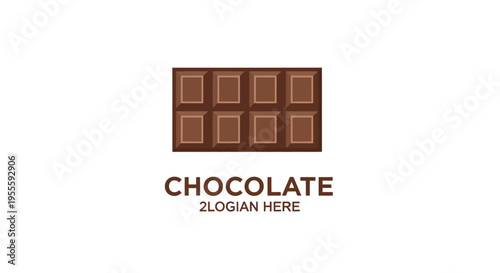 Minimalist chocolate bar design logo in brown color for food and beverage branding