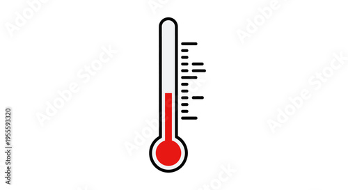 Thermometer illustration signifying temperature, heat, climate, and medical indications