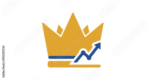 Royal Emblem with Growth Chart Depicting Success and Business Development