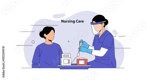 Nurse Administering IV Drip to Patient, Healthcare Concept