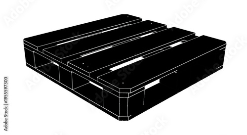 Silhouette of a black rectangular object with horizontal lines