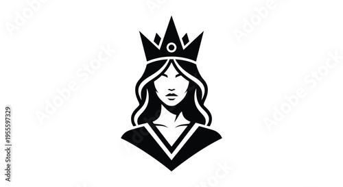 Silhouette of a regal woman wearing a crown