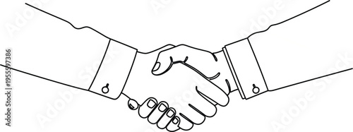 Handshake silhouette of two businesspeople in agreement