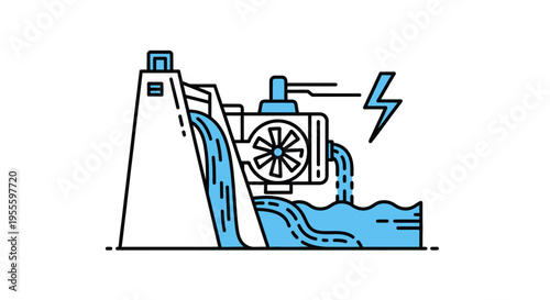 Hydroelectric Dam Power Generation Station.