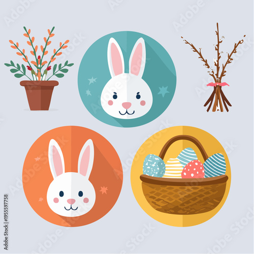 Essential Easter Sunday Symbol Icon Set