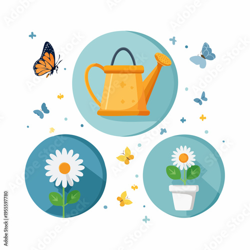 Easter Garden and Botany Icon Set