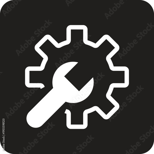 Configuration and System Settings Gear Linear Icon