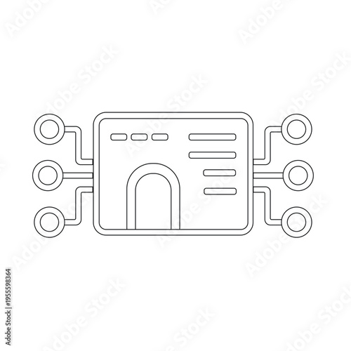 API Gateway Icon – Request Routing and API Management Line Icon