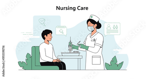 Nurse Giving Injection to Patient, Healthcare Concept, Medical Treatment