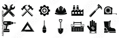Collection of construction and diy tools icons