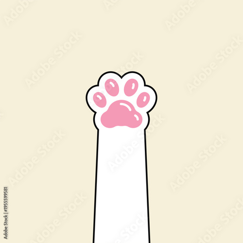 Soft pink paw rests atop a clean white stem. Minimalist style adds gentle charm to any design. Cute animal motif brings warmth to digital projects. Ideal for themes of innocence or pet-related content