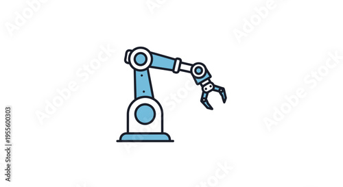 Robotic arm illustration representing automation, industry, and technological advancement