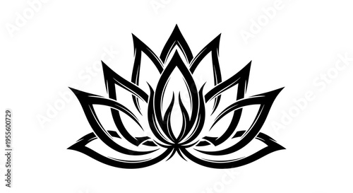 Black lotus flower icon