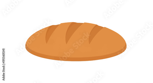 Freshly Baked Artisan Loaf of Bread Isolated on a White Background with Shadow Effect