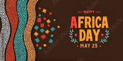 africa day background with colorful african pattern