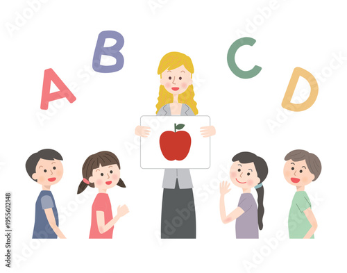 英語レッスンを受ける子供たち